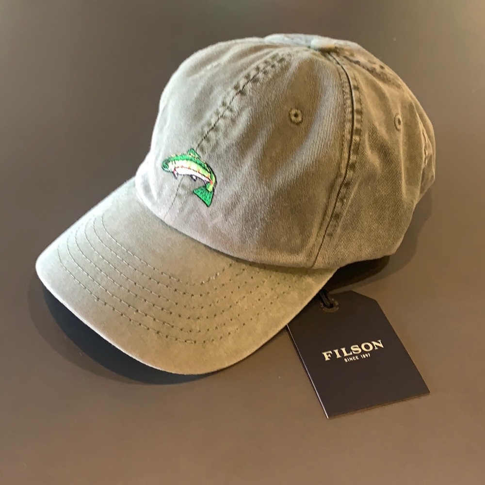 C.C. Filson Washed Low-Profile Cap, Hat, Olive Speckled Trout - NEW